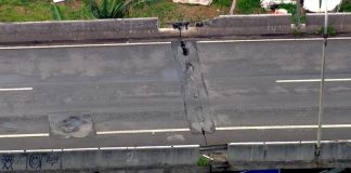 Rachaduras causaram interdição de viaduto. (Foto: Reprodução/Globo)