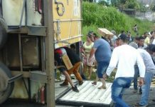 Caminhão com 27 toneladas de carne tomba e é saqueado por mais de mil pessoas