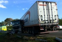 Motorista perde controle e caminhão atravessa pista de rodovia