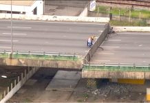 Viaduto na Marginal Pinheiros cede e via expressa é interditada marginal